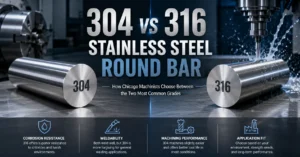 304 vs 316 stainless steel round bar comparison for machining, corrosion resistance, weldability, and industrial applications