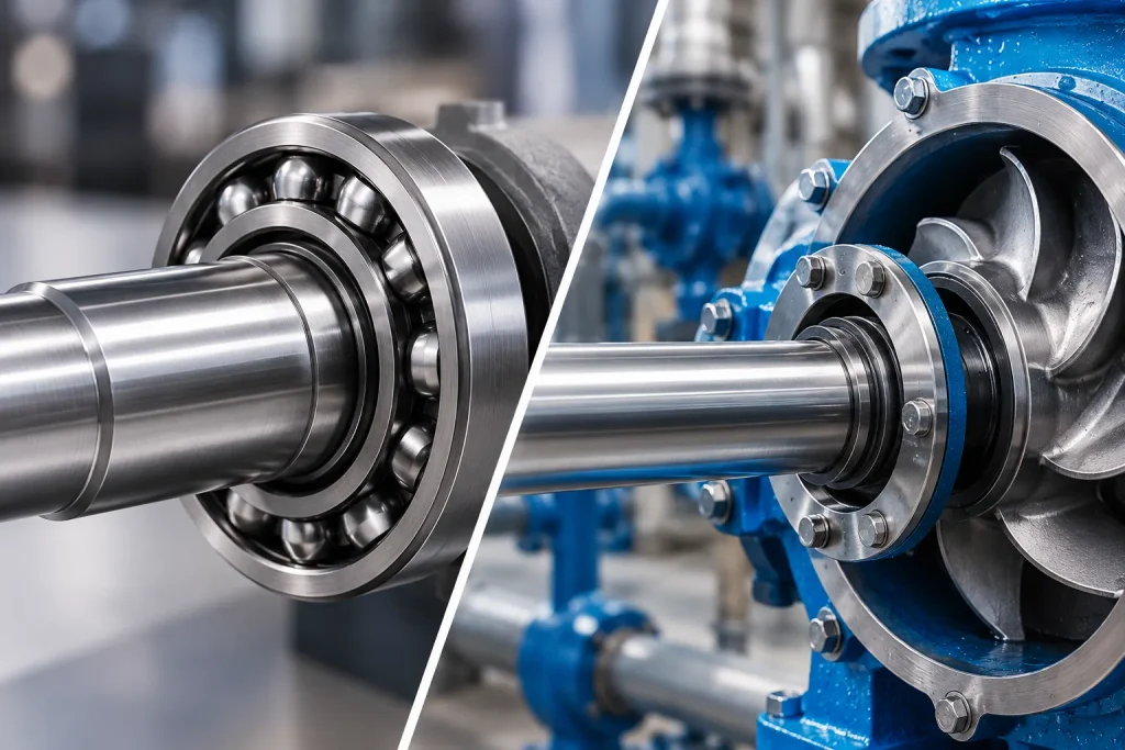Bearing shaft quality vs pump shaft quality bar in rotating equipment